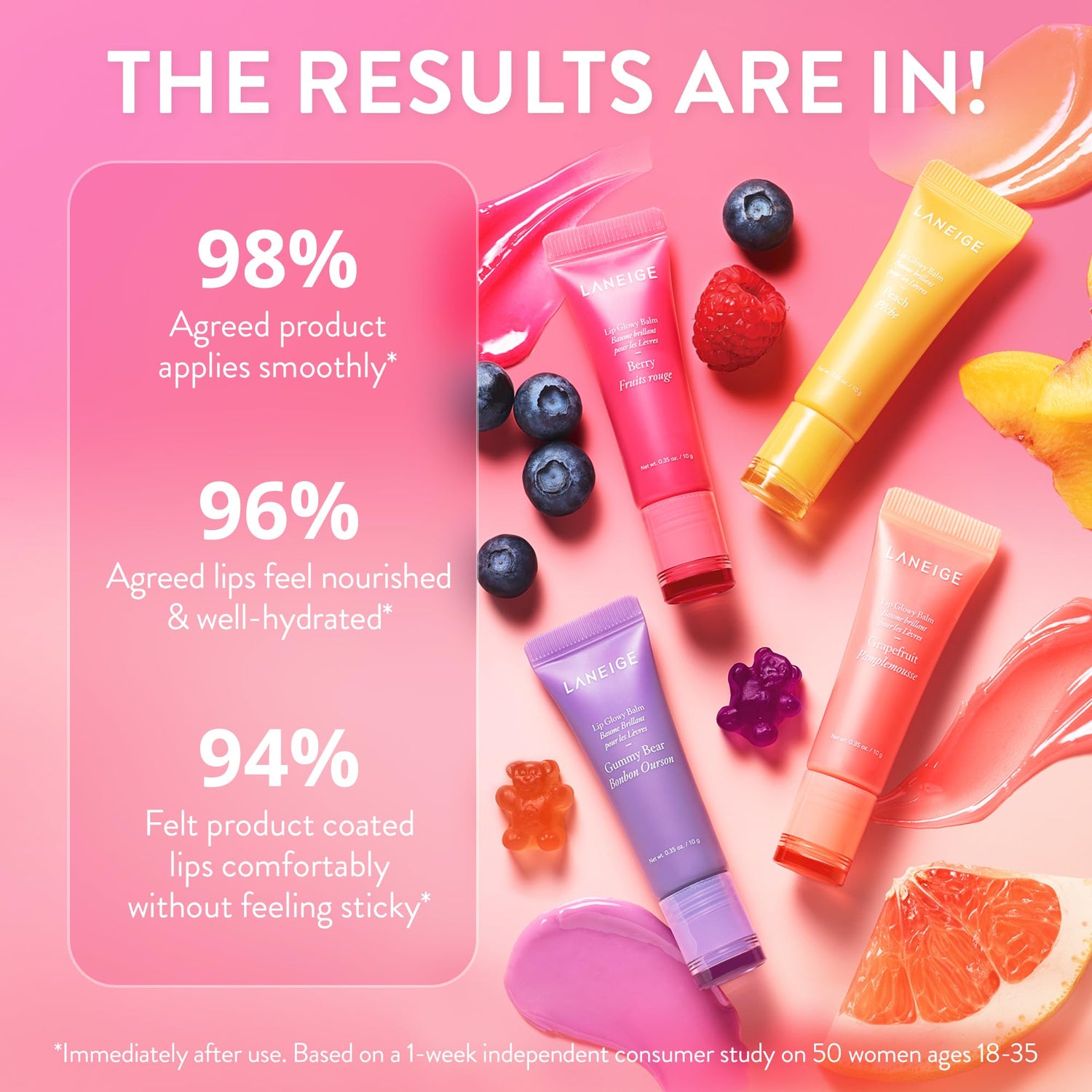 LANEIGE Lip Glowy Balm Hydrate, Glossy, Lightweight, Moisturize &amp; Tint with Shea Butter
