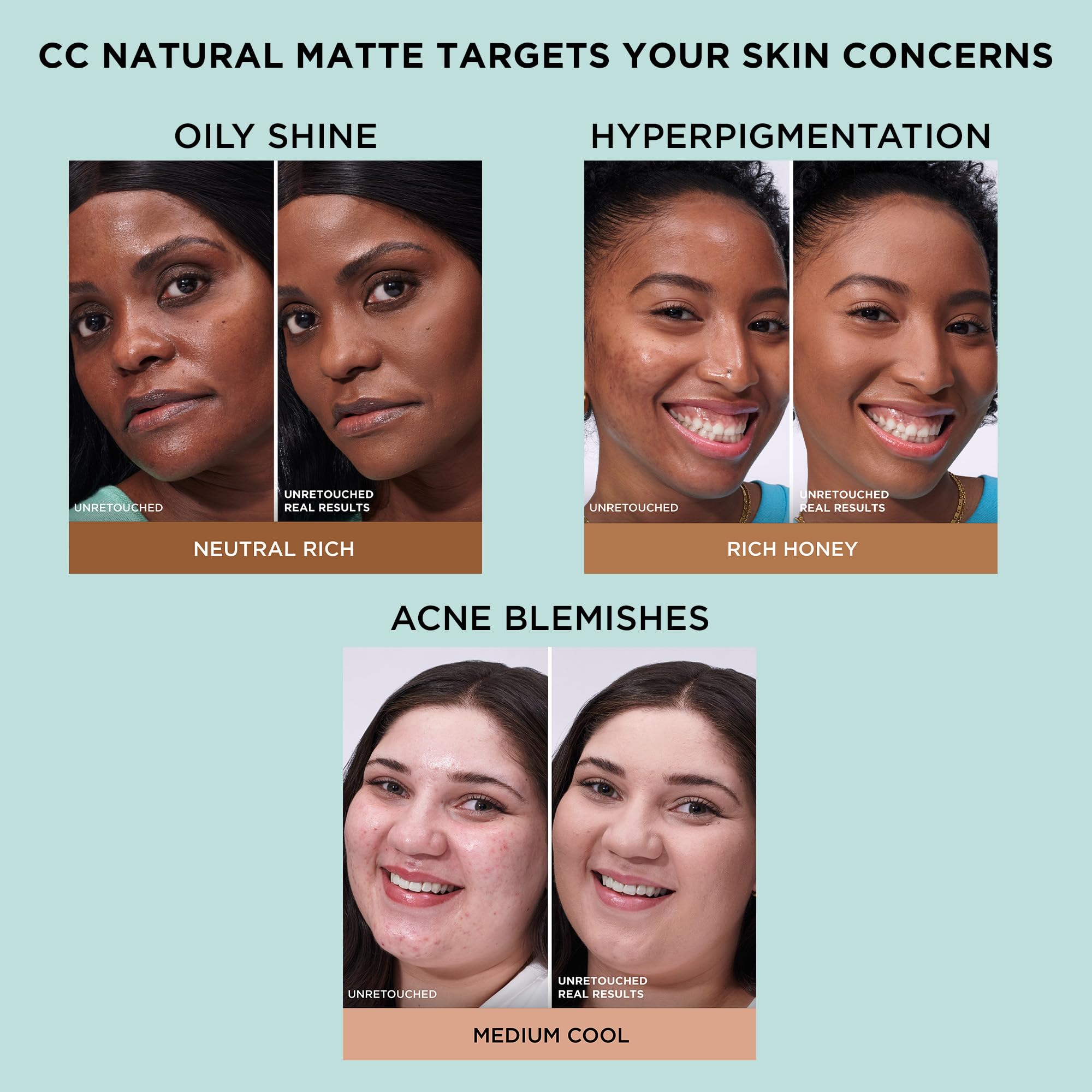 IT Cosmetics CC+ Cream Natural Matte Foundation with SPF 40 - Shine-Reducing &amp; Long-Wear Full Coverage Foundation For Oily Skin - With Hyaluronic Acid - Fragrance Free &amp; Non-Comedogenic - 1.08 fl oz