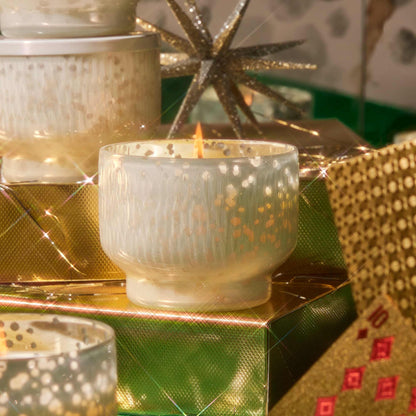 Capri Blue Holiday Mercury Jar Candle - Soy Candle Blend - Fall Candles for Home Scented with Frosted Fir, Snowy Woods, Pine &amp; Sage - Pine Candle for Holiday Decor - Signature (Crystal Pine, 19 oz)