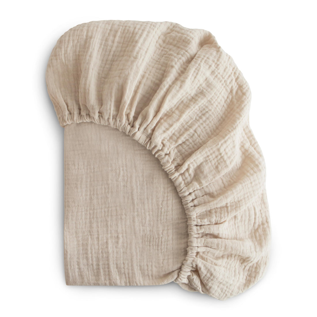 mushie Extra Soft Muslin Fitted Crib Sheet | 192 Thread Count | 28&quot;x 52&quot; (Fog)