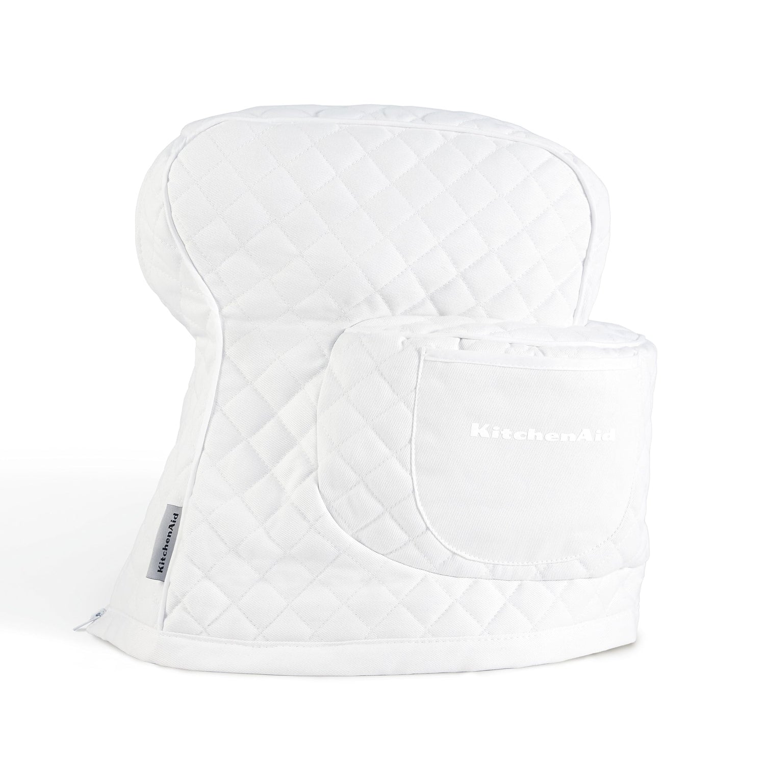 KITCHENAID Fitted Tilt-Head Solid Stand Mixer Cover with Storage Pocket, Quilted 100% Cotton, Milkshake, 14.4&quot;x18&quot;x10&quot;