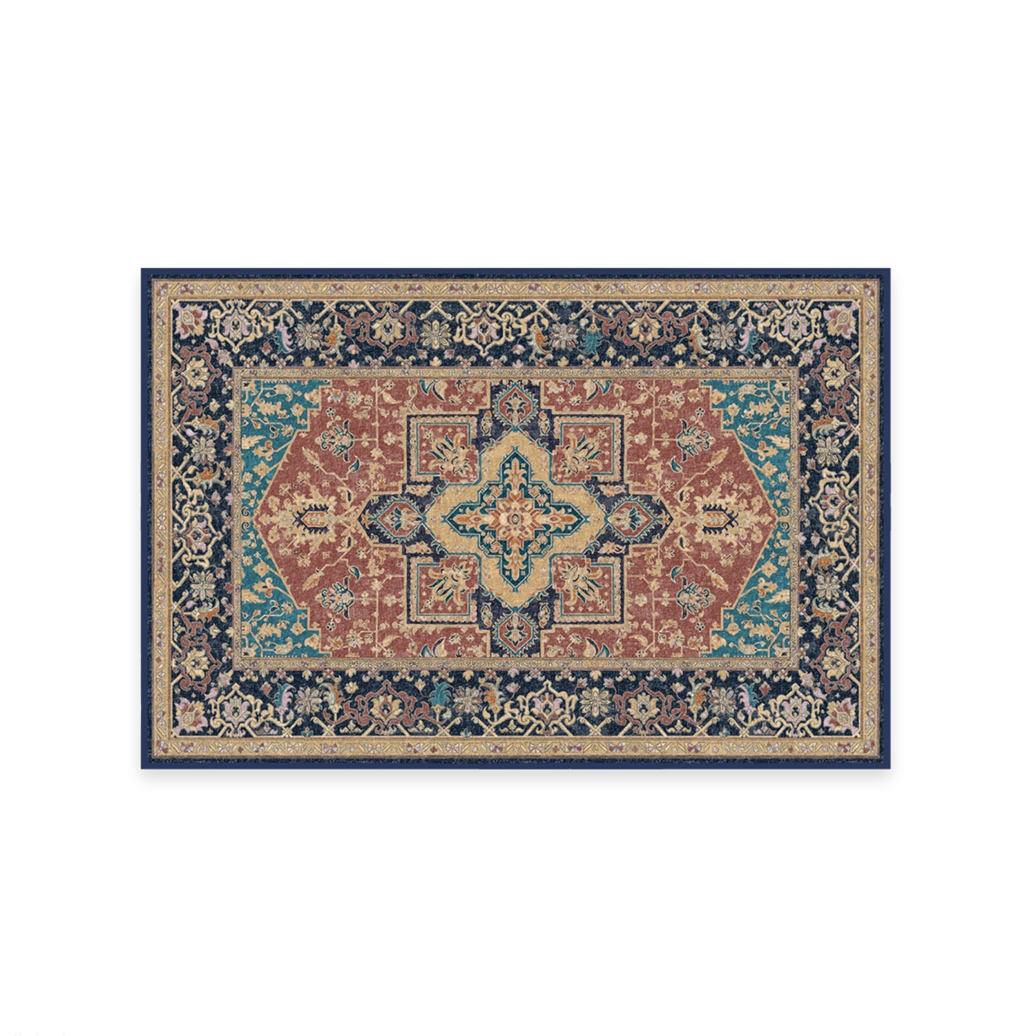 RUGGABLE Maral Heriz Washable Rug - Perfect Vintage Area Rug for Living Room Bedroom Kitchen - Pet &amp; Child Friendly - Stain &amp; Water Resistant - Creme 3&