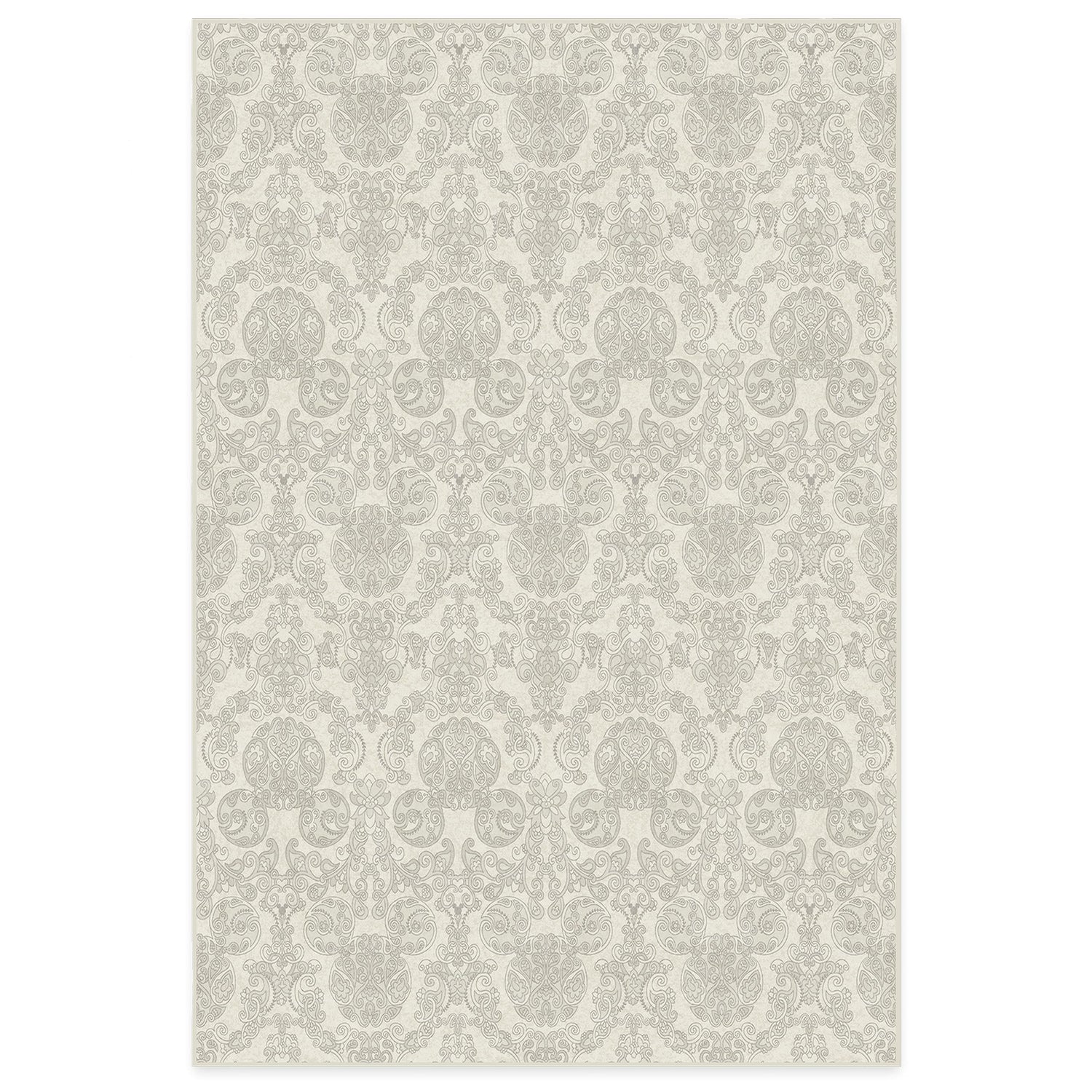 RUGGABLE Disney Traditional Mickey Mouse Washable Rug - Perfect Area Rug for Nursery Playroom Kids Room - Pet &amp; Child Friendly - Stain &amp; Water Resistant - Damask Grey 3&