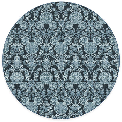 RUGGABLE Disney Traditional Mickey Mouse Washable Rug - Perfect Area Rug for Nursery Playroom Kids Room - Pet &amp; Child Friendly - Stain &amp; Water Resistant - Damask Grey 3&