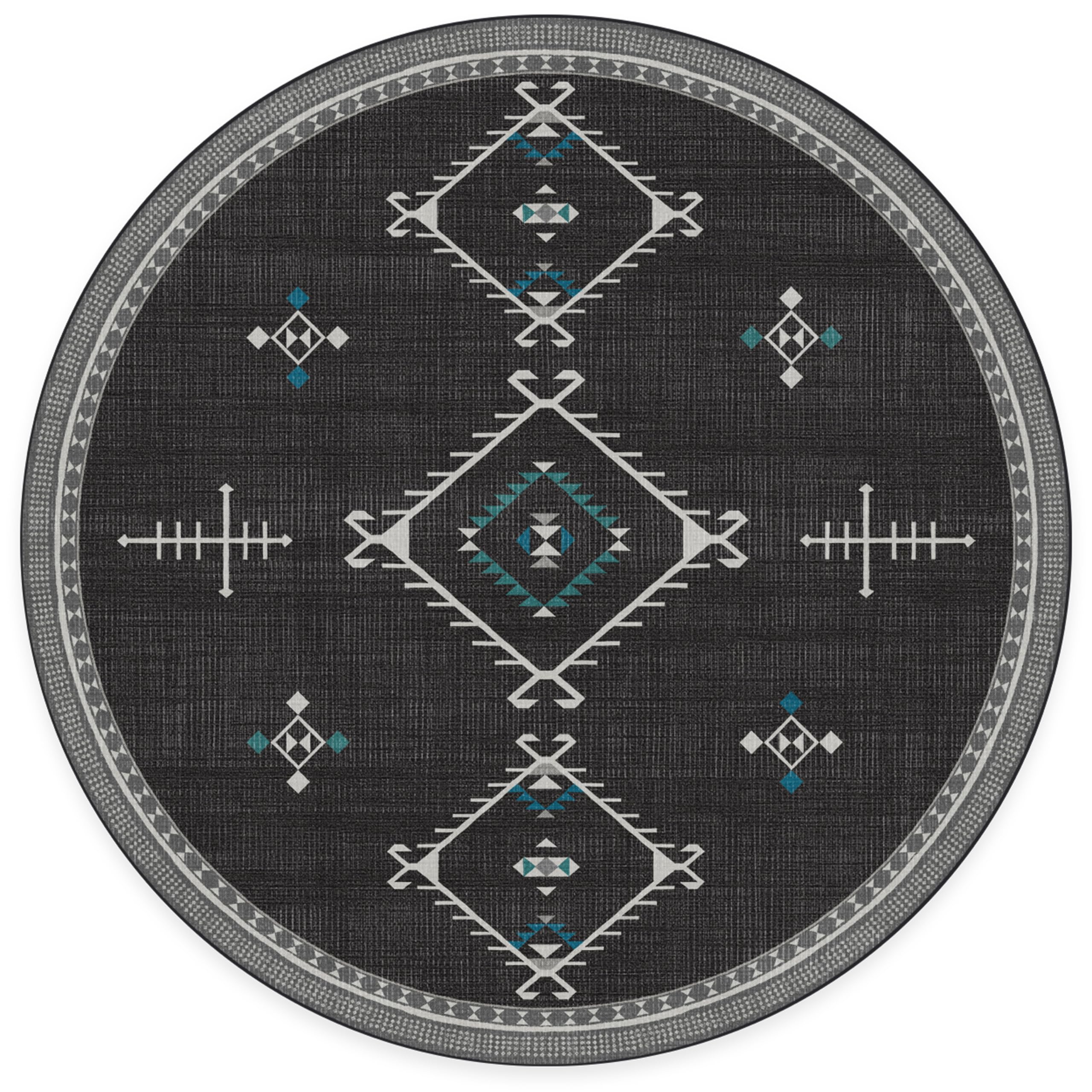 RUGGABLE Damali Runner Rug - Perfect Boho Washable Rug for Entryway Hallway Kitchen - Pet &amp; Child Friendly - Non-Toxic - Stain &amp; Water Resistant - Black &amp; White 2.5&