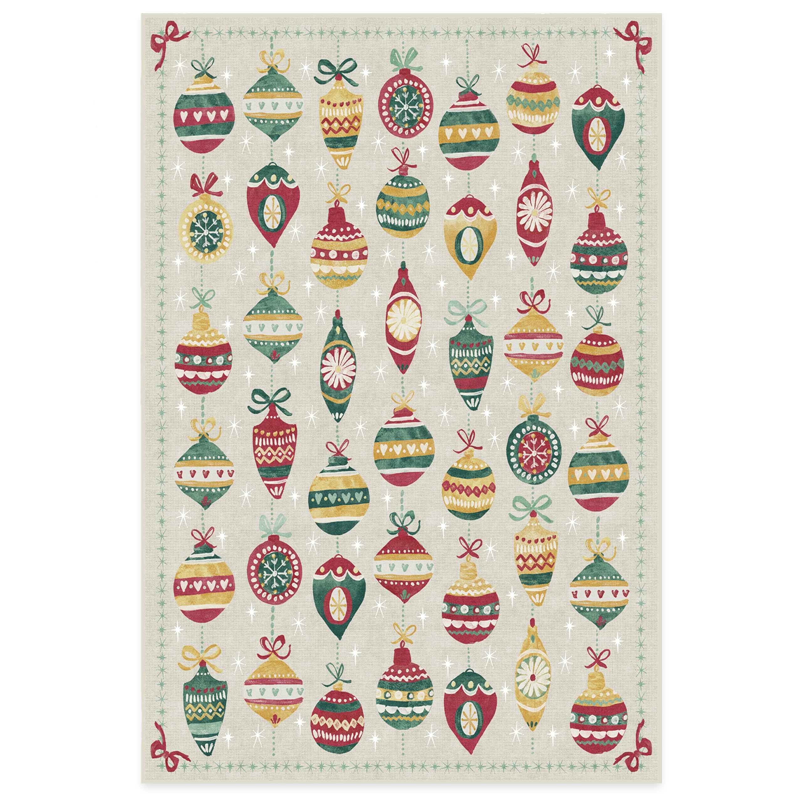 RUGGABLE Winter Plaid Washable Rug - Perfect Holiday Area Rug for Living Room Bedroom Kitchen - Pet &amp; Child Friendly - Stain &amp; Water Resistant - Dress Stewart Tartan Plaid 3&