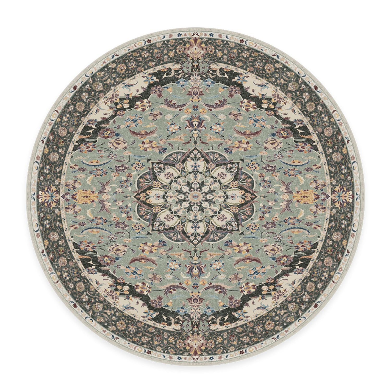 RUGGABLE Sima Washable Rug - Perfect Vintage Area Rug for Living Room Bedroom Kitchen - Pet &amp; Child Friendly - Stain &amp; Water Resistant - Royal Blue 2&