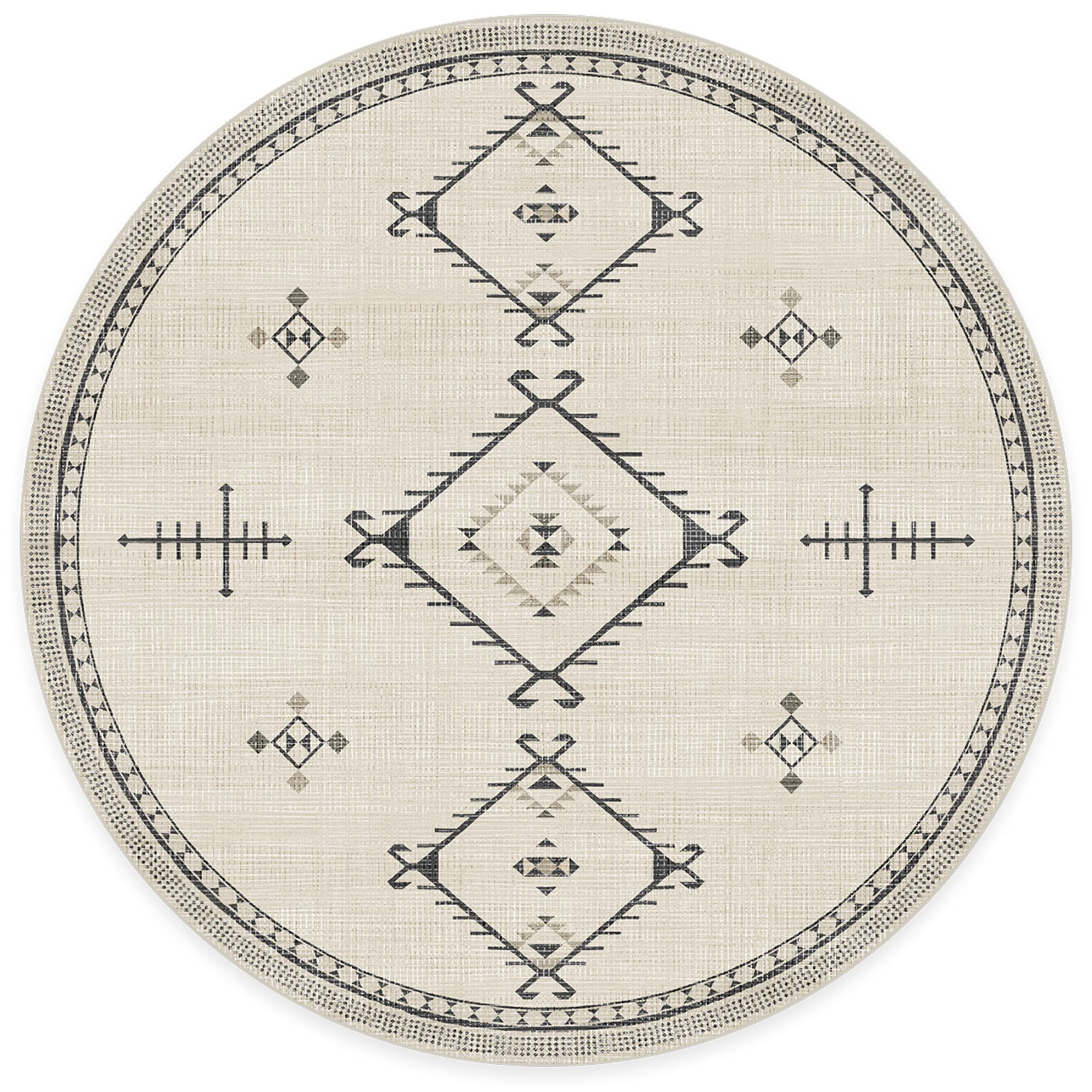 RUGGABLE Damali Runner Rug - Perfect Boho Washable Rug for Entryway Hallway Kitchen - Pet &amp; Child Friendly - Non-Toxic - Stain &amp; Water Resistant - Black &amp; White 2.5&