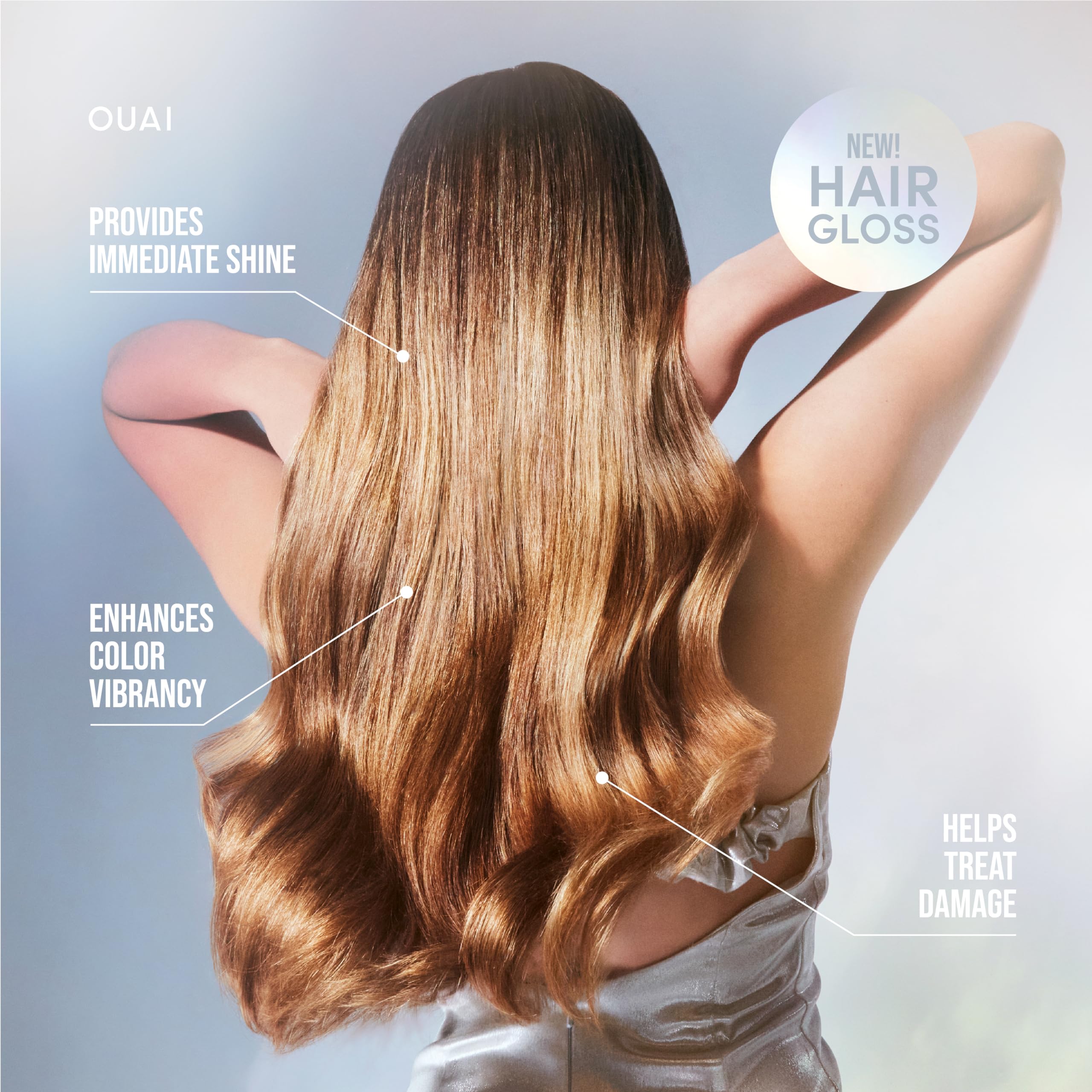 OUAI Hair Gloss - In-Shower Shiny Hair Treatment with Frizz Control - Heat Protectant Hair Glaze Infused with Hyaluronic Acid, Rice Water + Panthenol - Paraben, Phthalate &amp; Sulfate Free (6 Oz)