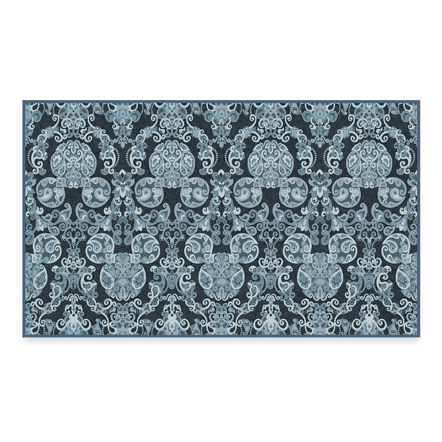 RUGGABLE Disney Traditional Mickey Mouse Washable Rug - Perfect Area Rug for Nursery Playroom Kids Room - Pet &amp; Child Friendly - Stain &amp; Water Resistant - Damask Grey 3&