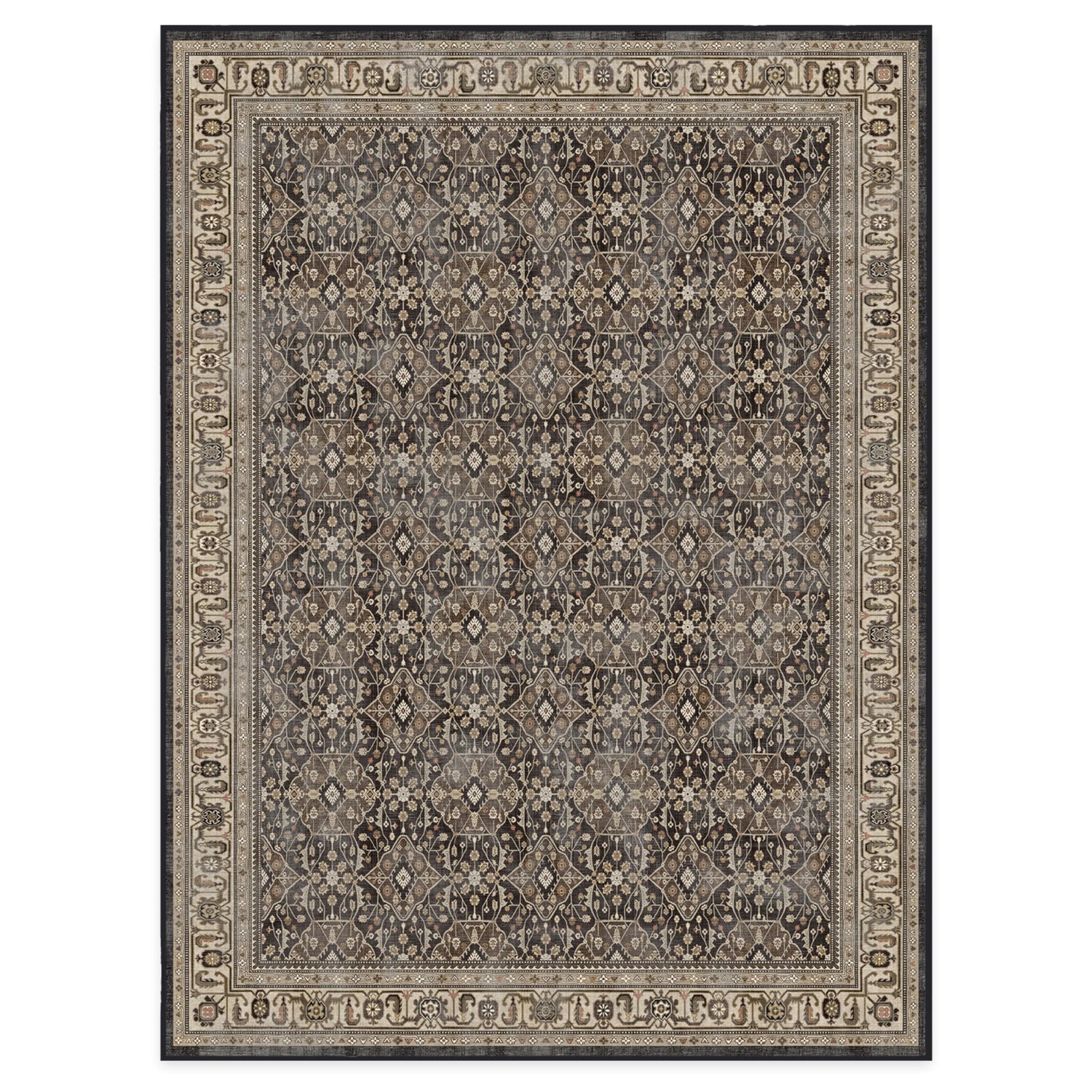 RUGGABLE – Alessia Dark Wood – Machine Washable Area Rug – Pet &amp; Child Friendly – Stain &amp; Water Resistant – Non-Slip – 5&