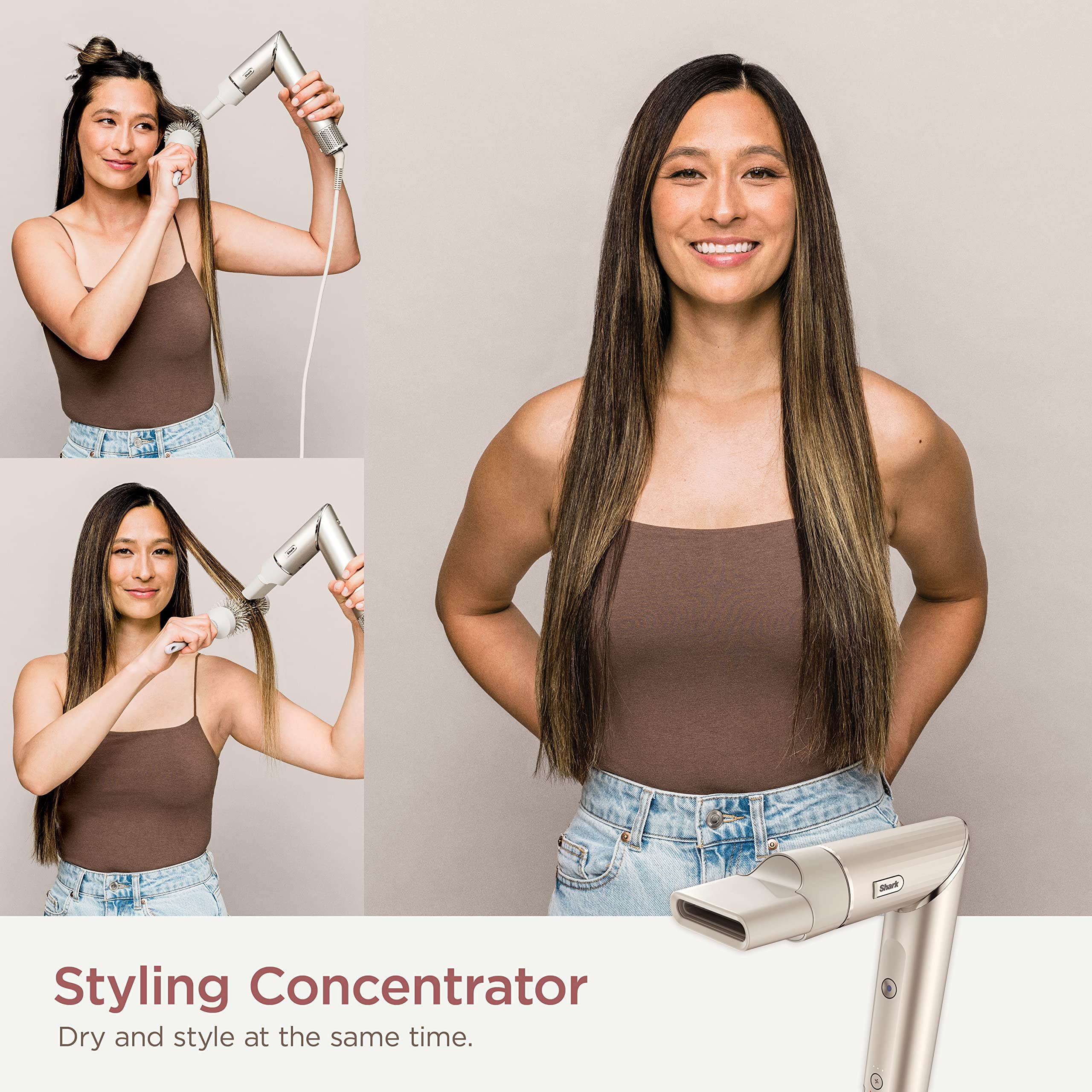 Shark HD430 FlexStyle Air Styling &amp; Drying System, Powerful Hair Dryer Brush &amp; Multi-Styler with Auto-Wrap Curlers, Paddle Brush, Oval Brush, Concentrator Attachment, Stone