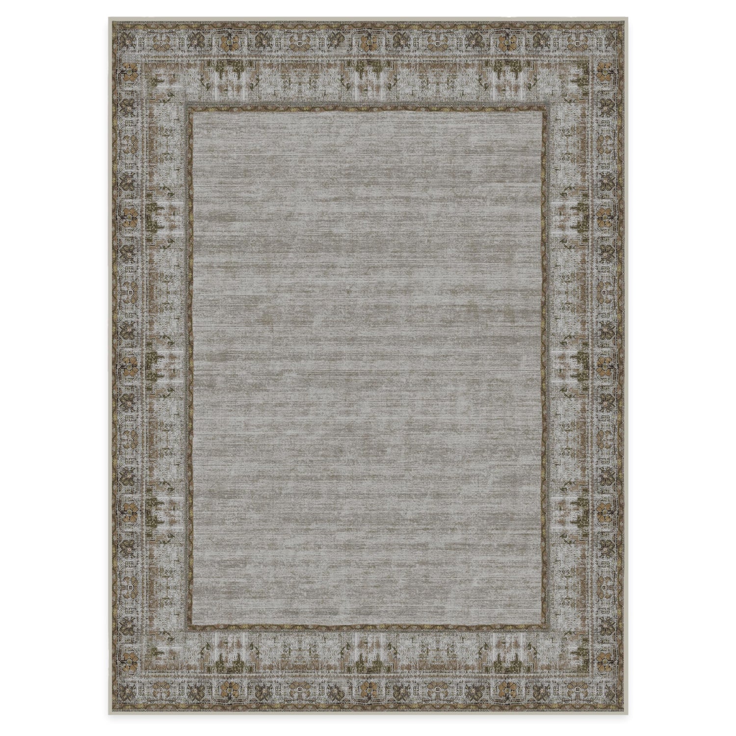 RUGGABLE Zinnia Runner Rug - Perfect Boho Washable Rug for Entryway Hallway Kitchen - Pet &amp; Child Friendly - Stain &amp; Water Resistant - Grey 2.5&