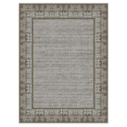 RUGGABLE Zinnia Runner Rug - Perfect Boho Washable Rug for Entryway Hallway Kitchen - Pet &amp; Child Friendly - Stain &amp; Water Resistant - Grey 2.5&