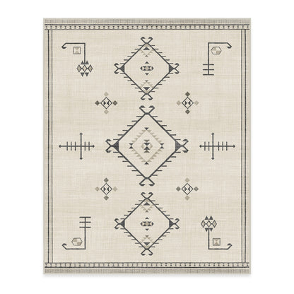 RUGGABLE Damali Runner Rug - Perfect Boho Washable Rug for Entryway Hallway Kitchen - Pet &amp; Child Friendly - Non-Toxic - Stain &amp; Water Resistant - Black &amp; White 2.5&