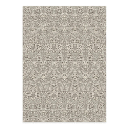 RUGGABLE Disney Traditional Mickey Mouse Washable Rug - Perfect Area Rug for Nursery Playroom Kids Room - Pet &amp; Child Friendly - Stain &amp; Water Resistant - Damask Grey 3&