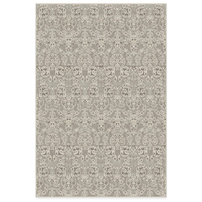RUGGABLE Disney Traditional Mickey Mouse Washable Rug - Perfect Area Rug for Nursery Playroom Kids Room - Pet &amp; Child Friendly - Stain &amp; Water Resistant - Damask Grey 3&