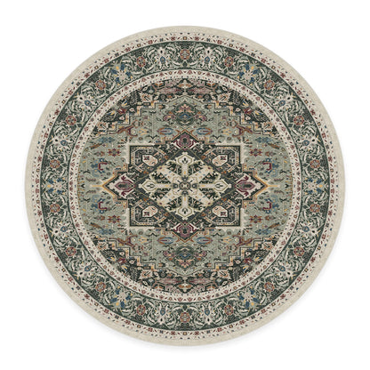 RUGGABLE Hendesi Heriz Washable Rug - Perfect Antique Vintage Area Rug for Living Room Bedroom Kitchen - Pet &amp; Child Friendly - Stain &amp; Water Resistant, Non-Slip - Abalone 2&