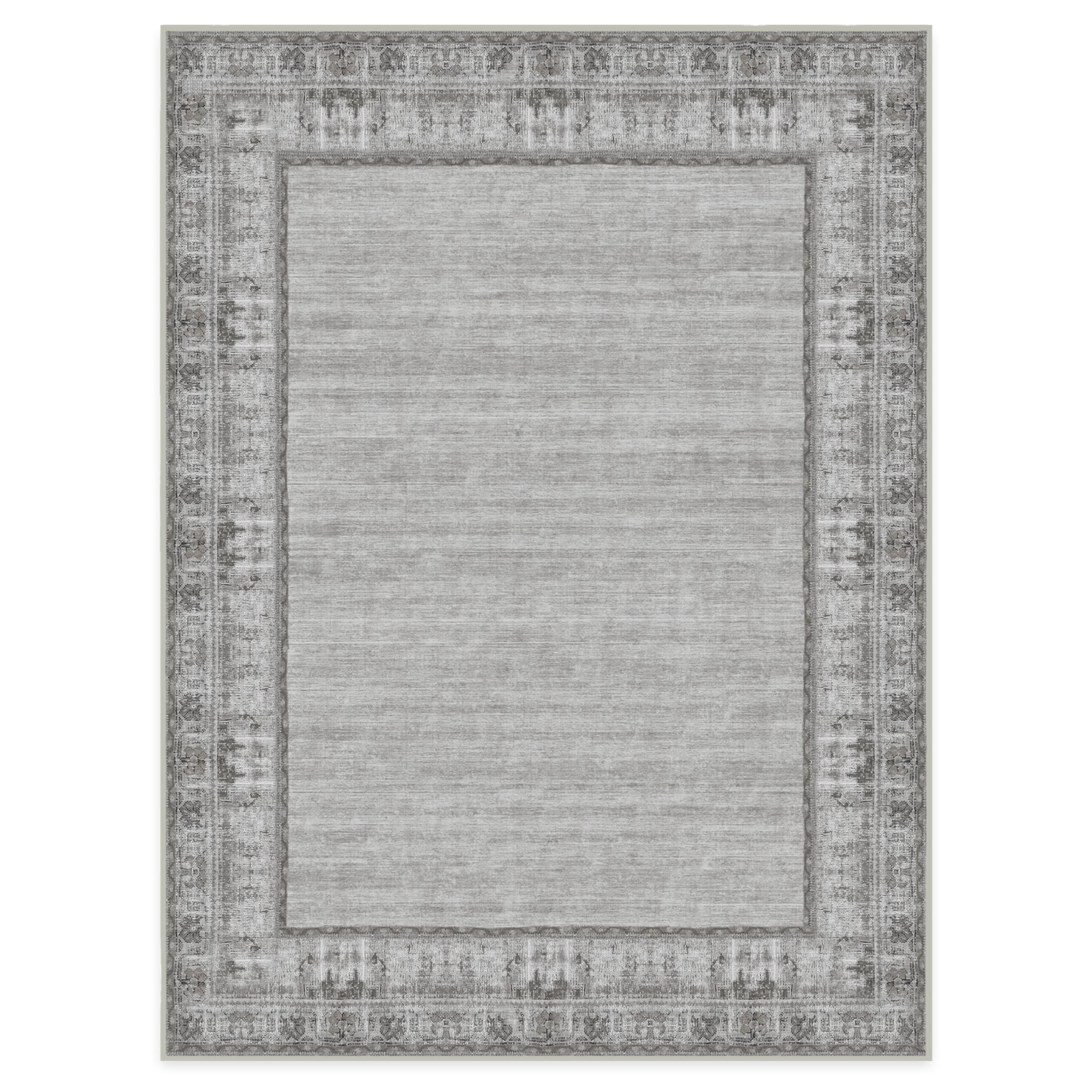 RUGGABLE Zinnia Runner Rug - Perfect Boho Washable Rug for Entryway Hallway Kitchen - Pet &amp; Child Friendly - Stain &amp; Water Resistant - Grey 2.5&
