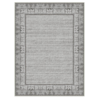 RUGGABLE Zinnia Runner Rug - Perfect Boho Washable Rug for Entryway Hallway Kitchen - Pet &amp; Child Friendly - Stain &amp; Water Resistant - Grey 2.5&
