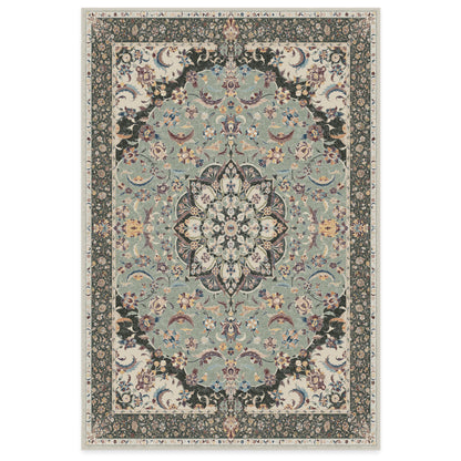 RUGGABLE Sima Washable Rug - Perfect Vintage Area Rug for Living Room Bedroom Kitchen - Pet &amp; Child Friendly - Stain &amp; Water Resistant - Royal Blue 2&