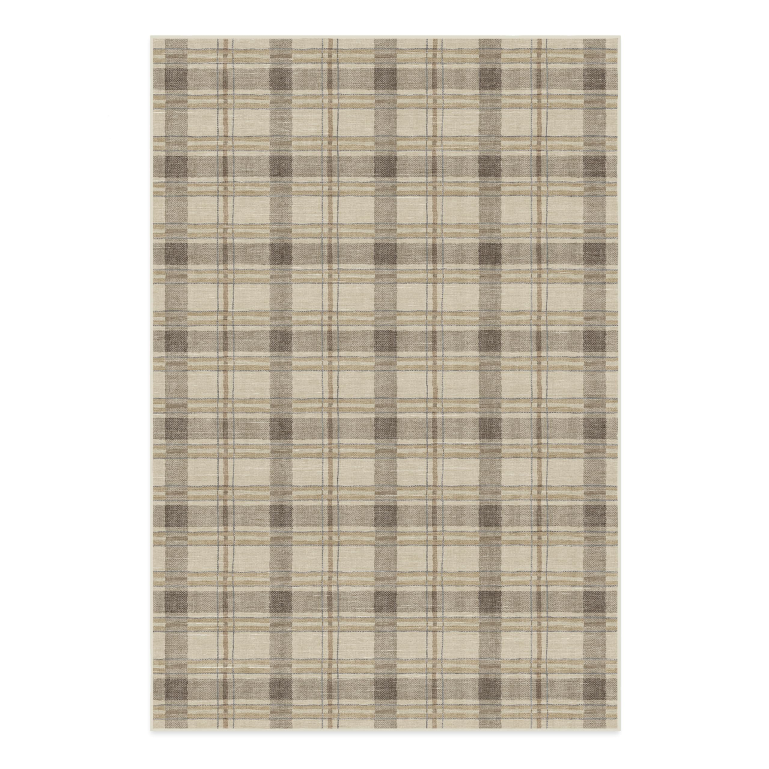 RUGGABLE Winter Plaid Washable Rug - Perfect Holiday Area Rug for Living Room Bedroom Kitchen - Pet &amp; Child Friendly - Stain &amp; Water Resistant - Dress Stewart Tartan Plaid 3&