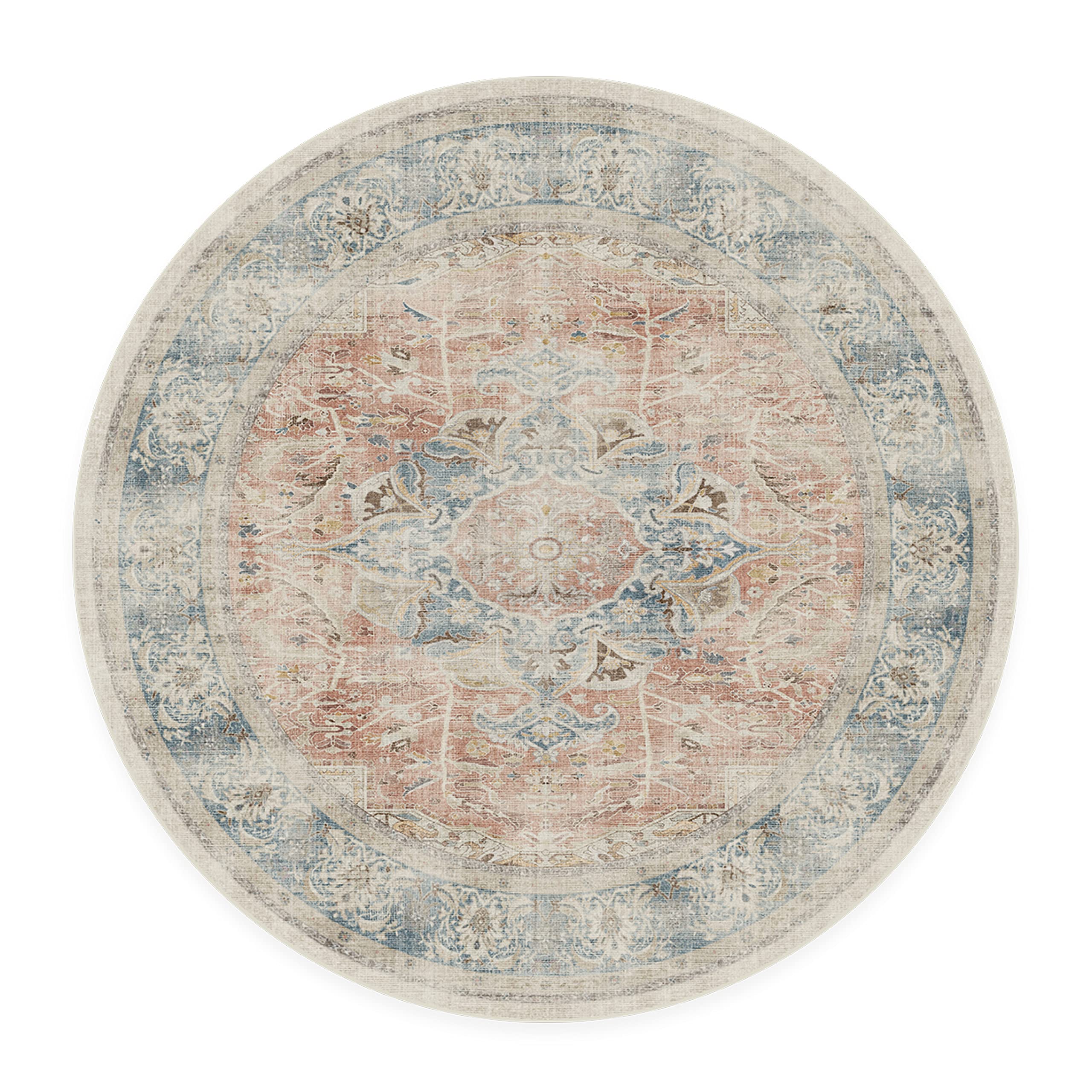 RUGGABLE – Sarrah Blue Quartz – Machine Washable Runner Rug – Pet &amp; Child Friendly – Stain &amp; Water Resistant – Non-Slip – 2.5&