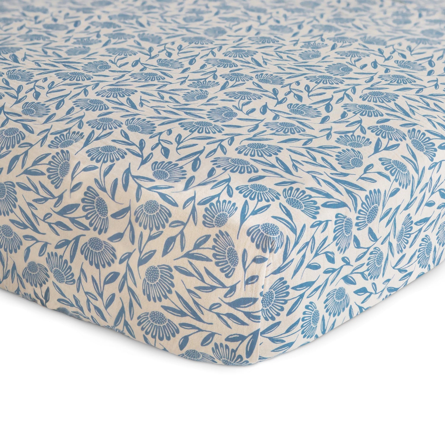 mushie Extra Soft Muslin Fitted Crib Sheet | 192 Thread Count | 28&quot;x 52&quot; (Fog)