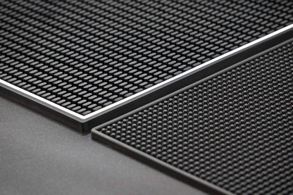 Highball &amp; Chaser Premium Bar Mat 18in x 12in 1cm Thick Durable and Stylish Service Bar Mat for Spills, Bars, Restaurants, Counter Top Dish Drying Mat, Glass Drying Mat (1 Pack, Black Border)