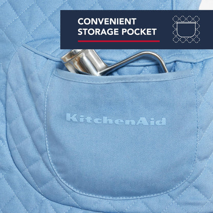 KITCHENAID Fitted Tilt-Head Solid Stand Mixer Cover with Storage Pocket, Quilted 100% Cotton, Milkshake, 14.4&quot;x18&quot;x10&quot;