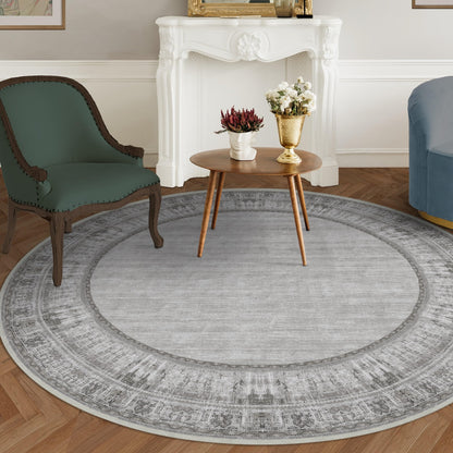 RUGGABLE Zinnia Runner Rug - Perfect Boho Washable Rug for Entryway Hallway Kitchen - Pet &amp; Child Friendly - Stain &amp; Water Resistant - Grey 2.5&