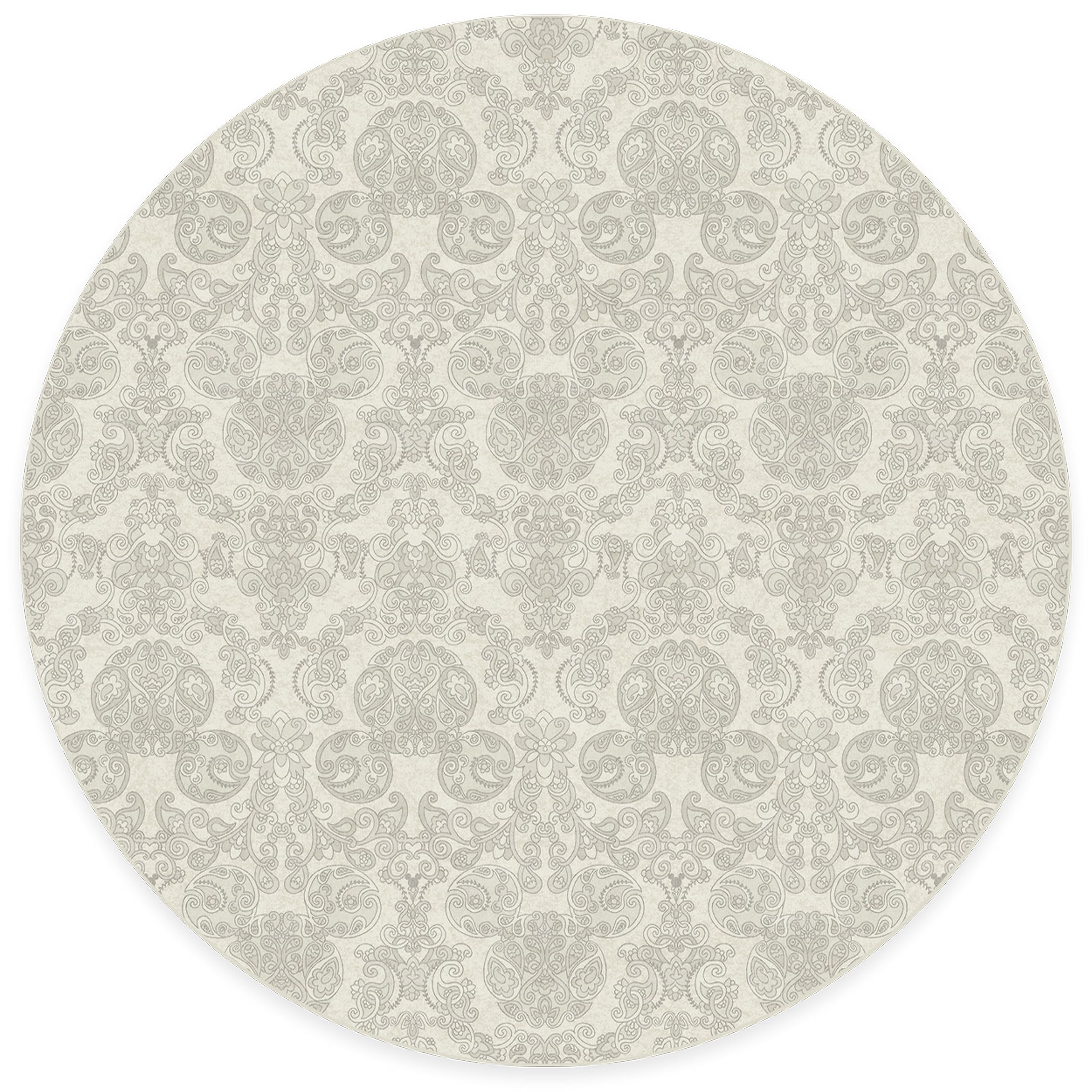 RUGGABLE Disney Traditional Mickey Mouse Washable Rug - Perfect Area Rug for Nursery Playroom Kids Room - Pet &amp; Child Friendly - Stain &amp; Water Resistant - Damask Grey 3&