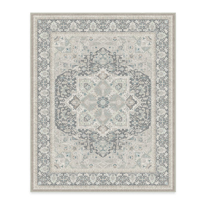 RUGGABLE Hendesi Heriz Washable Rug - Perfect Antique Vintage Area Rug for Living Room Bedroom Kitchen - Pet &amp; Child Friendly - Stain &amp; Water Resistant, Non-Slip - Abalone 2&