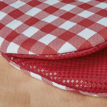 KitchenAid Gingham Mini Oven Mitt 2-Pack Set, Milkshake Tan, 5.5&quot;x8&quot;