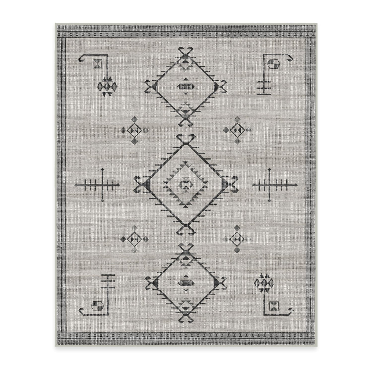 RUGGABLE Damali Runner Rug - Perfect Boho Washable Rug for Entryway Hallway Kitchen - Pet &amp; Child Friendly - Non-Toxic - Stain &amp; Water Resistant - Black &amp; White 2.5&