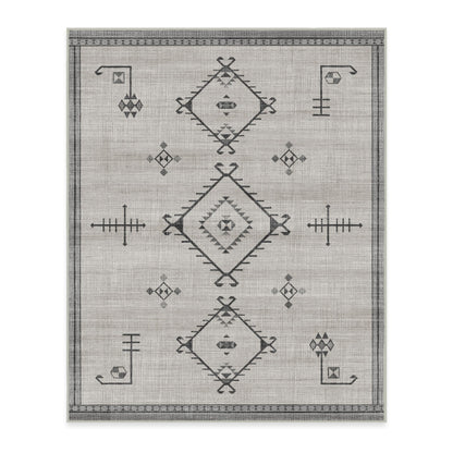 RUGGABLE Damali Runner Rug - Perfect Boho Washable Rug for Entryway Hallway Kitchen - Pet &amp; Child Friendly - Non-Toxic - Stain &amp; Water Resistant - Black &amp; White 2.5&