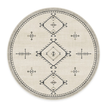 RUGGABLE Damali Runner Rug - Perfect Boho Washable Rug for Entryway Hallway Kitchen - Pet &amp; Child Friendly - Non-Toxic - Stain &amp; Water Resistant - Black &amp; White 2.5&