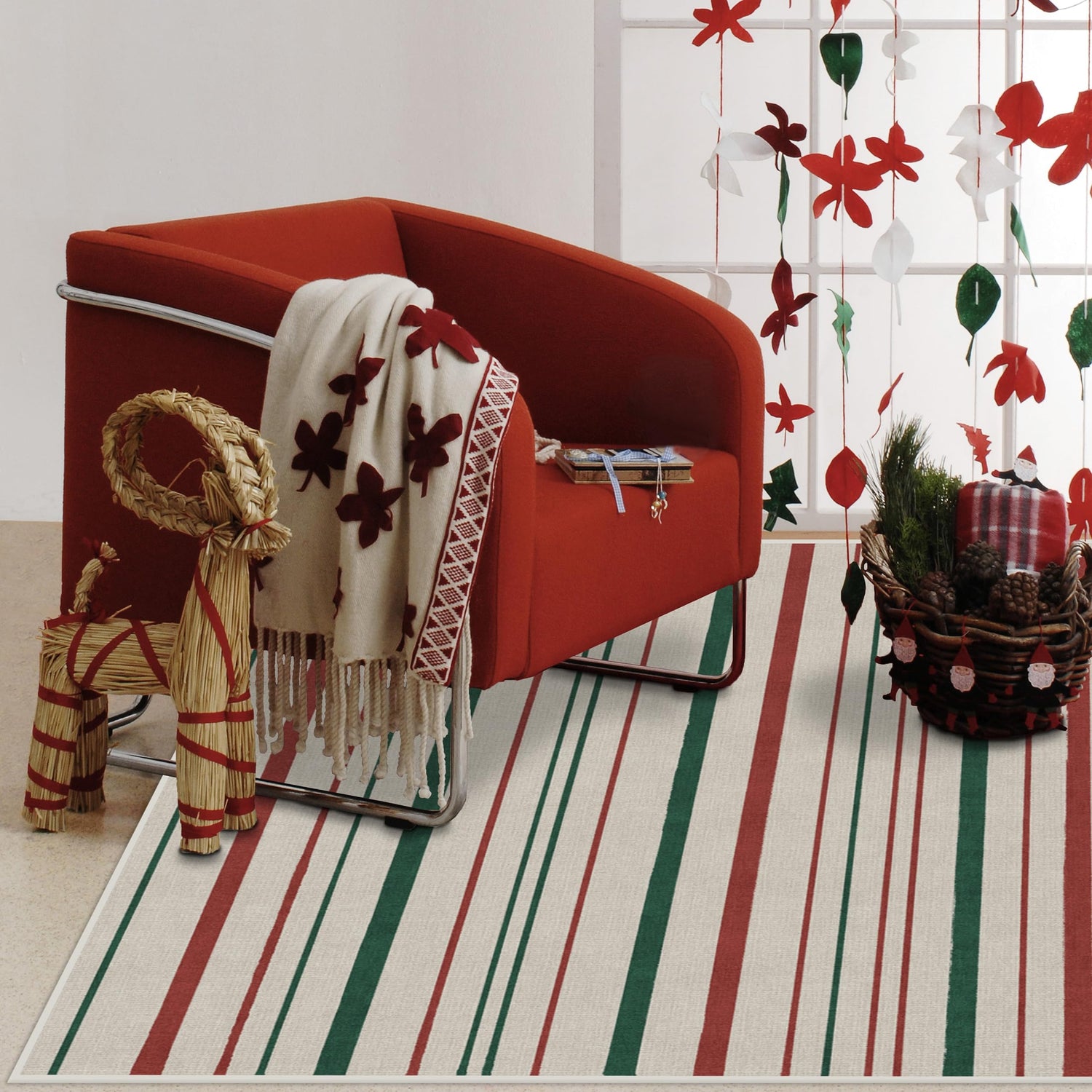 RUGGABLE Winter Plaid Washable Rug - Perfect Holiday Area Rug for Living Room Bedroom Kitchen - Pet &amp; Child Friendly - Stain &amp; Water Resistant - Dress Stewart Tartan Plaid 3&