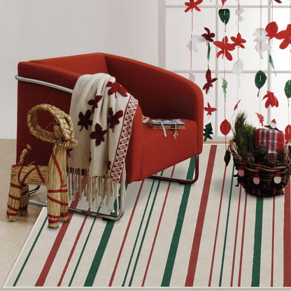 RUGGABLE Winter Plaid Washable Rug - Perfect Holiday Area Rug for Living Room Bedroom Kitchen - Pet &amp; Child Friendly - Stain &amp; Water Resistant - Dress Stewart Tartan Plaid 3&