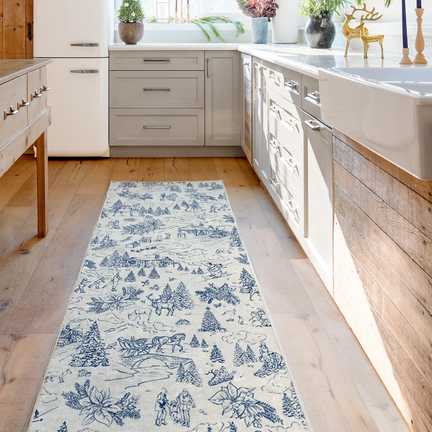 RUGGABLE Winter Plaid Washable Rug - Perfect Holiday Area Rug for Living Room Bedroom Kitchen - Pet &amp; Child Friendly - Stain &amp; Water Resistant - Dress Stewart Tartan Plaid 3&