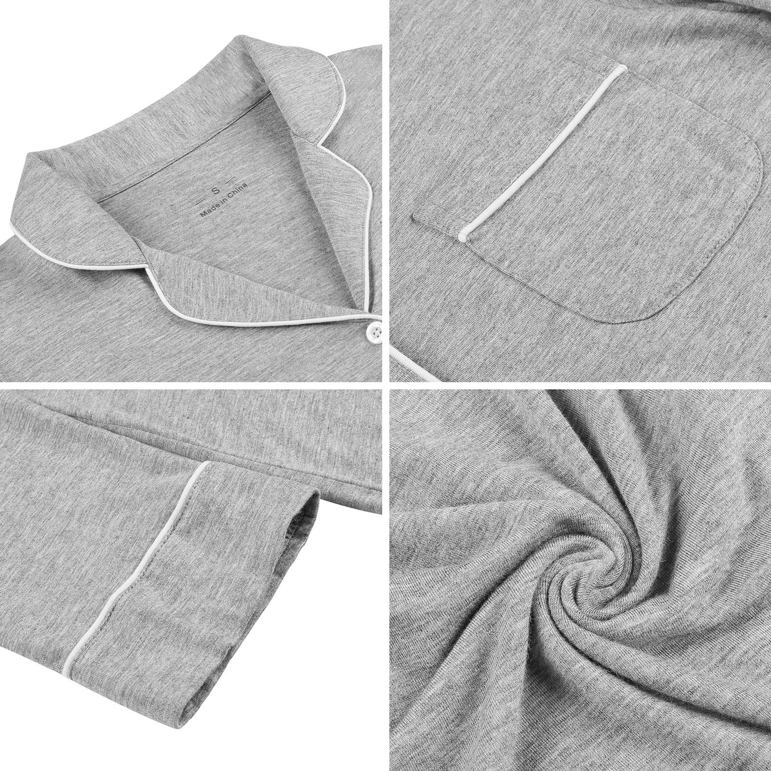 Senert Pajamas Set For Women Short Sleeve Sleepwear Soft Button Down Pjs Set Nightwear Lounge Sets S-XXL