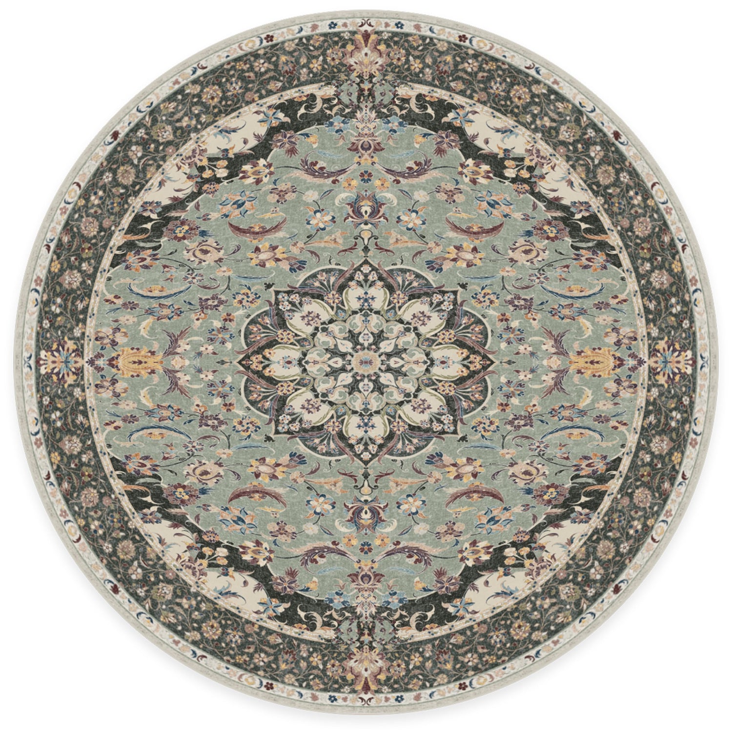 RUGGABLE Sima Washable Rug - Perfect Vintage Area Rug for Living Room Bedroom Kitchen - Pet &amp; Child Friendly - Stain &amp; Water Resistant - Royal Blue 2&