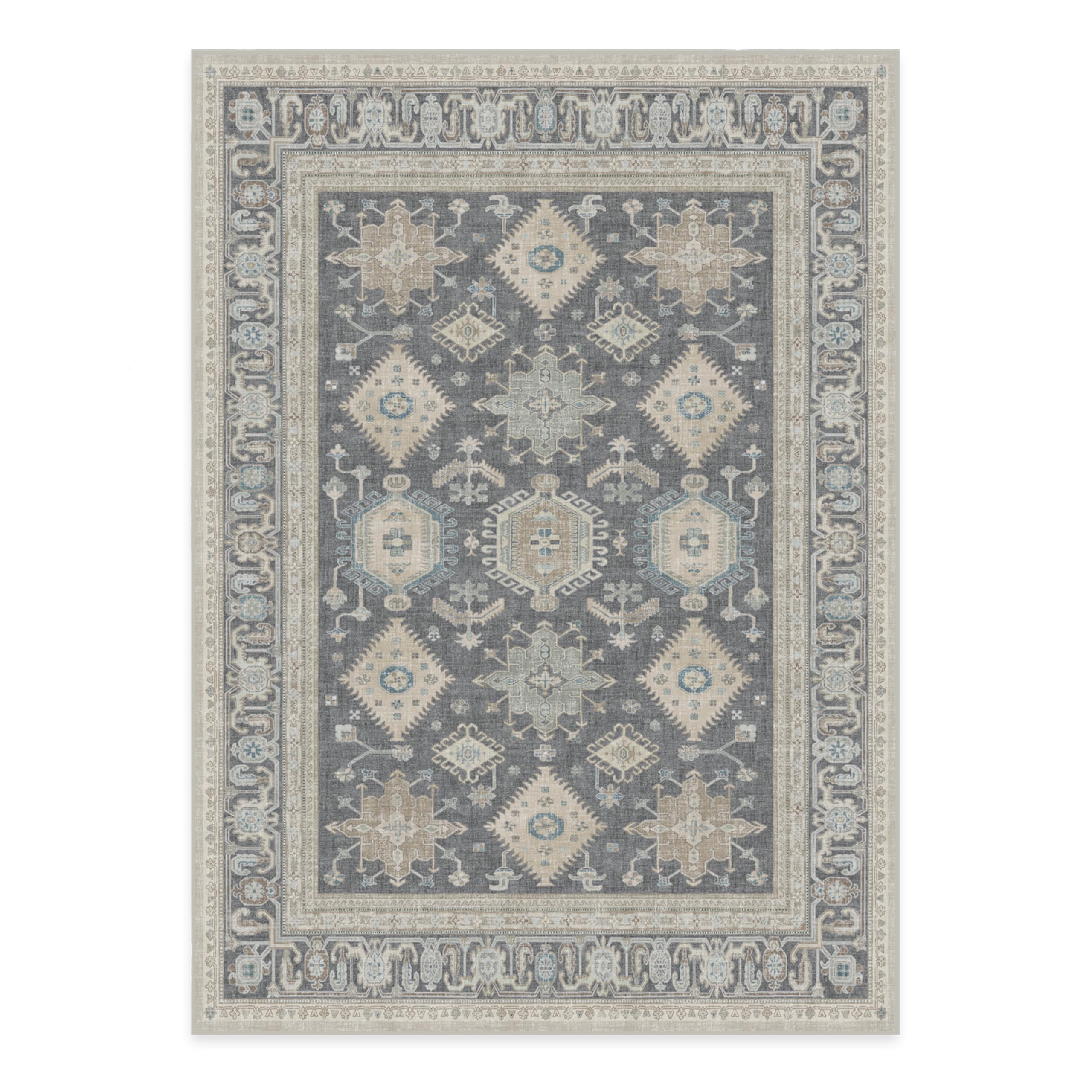 RUGGABLE – Cambria Ruby – Machine Washable Runner Rug – Pet &amp; Child Friendly – Stain &amp; Water Resistant – Non-Slip – 2.5&