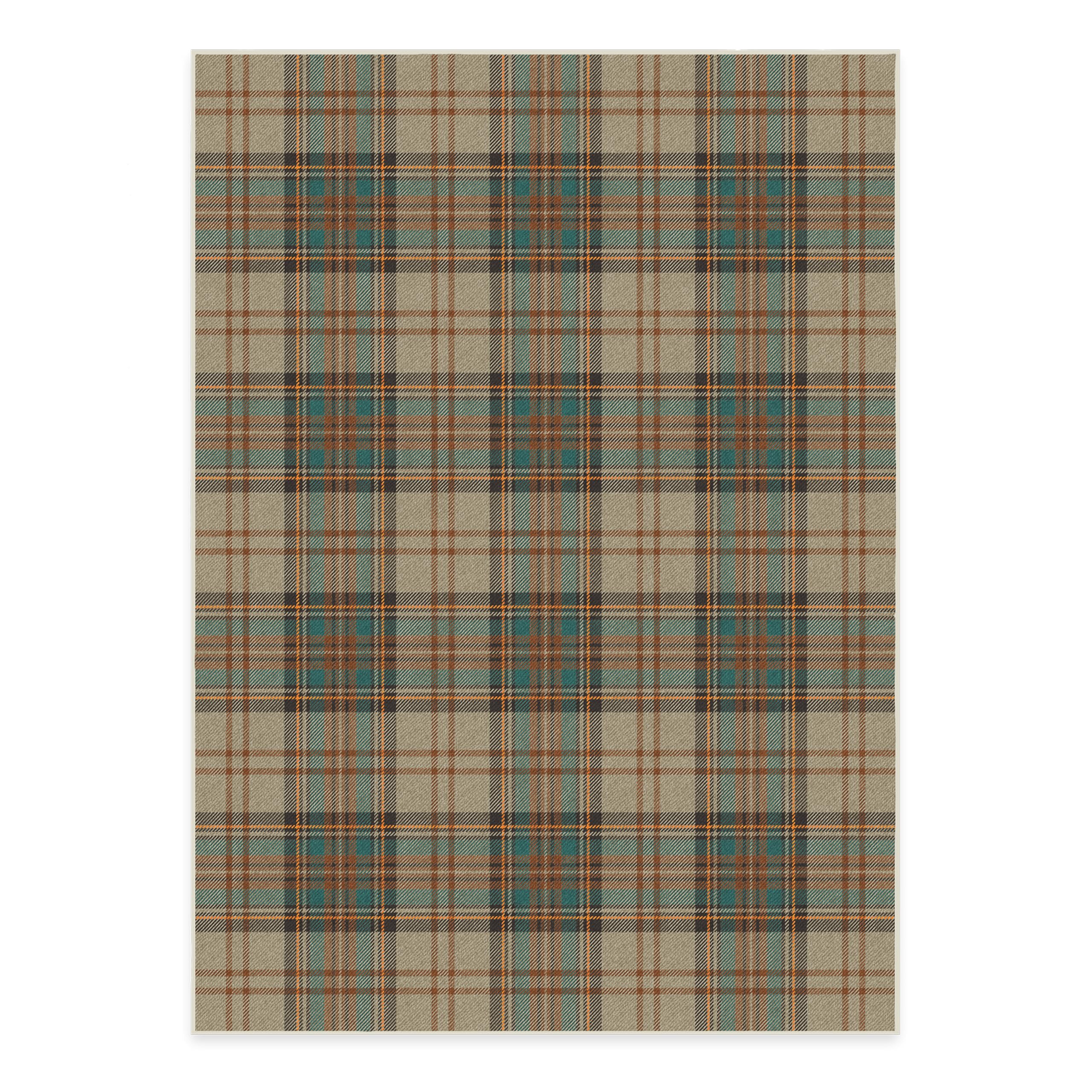 RUGGABLE Winter Plaid Washable Rug - Perfect Holiday Area Rug for Living Room Bedroom Kitchen - Pet &amp; Child Friendly - Stain &amp; Water Resistant - Dress Stewart Tartan Plaid 3&