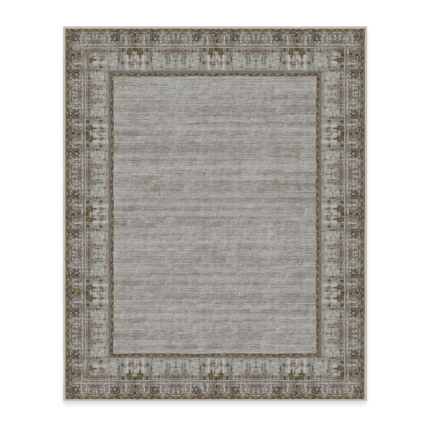 RUGGABLE Zinnia Runner Rug - Perfect Boho Washable Rug for Entryway Hallway Kitchen - Pet &amp; Child Friendly - Stain &amp; Water Resistant - Grey 2.5&
