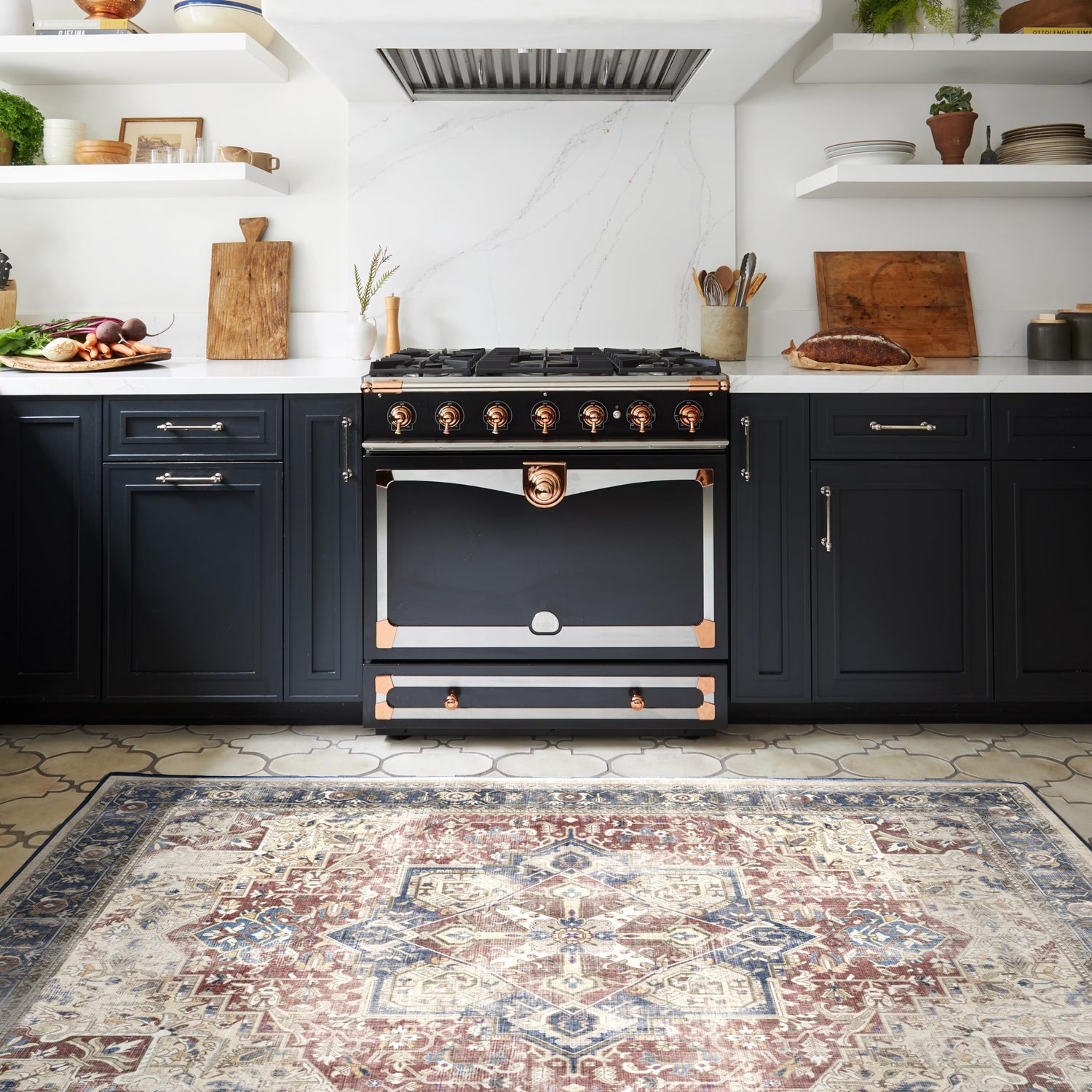 RUGGABLE Kamran Washable Rug - Perfect Vintage Area Rug for Living Room Bedroom Kitchen - Pet &amp; Child Friendly - Stain &amp; Water Resistant - Hazel 5&