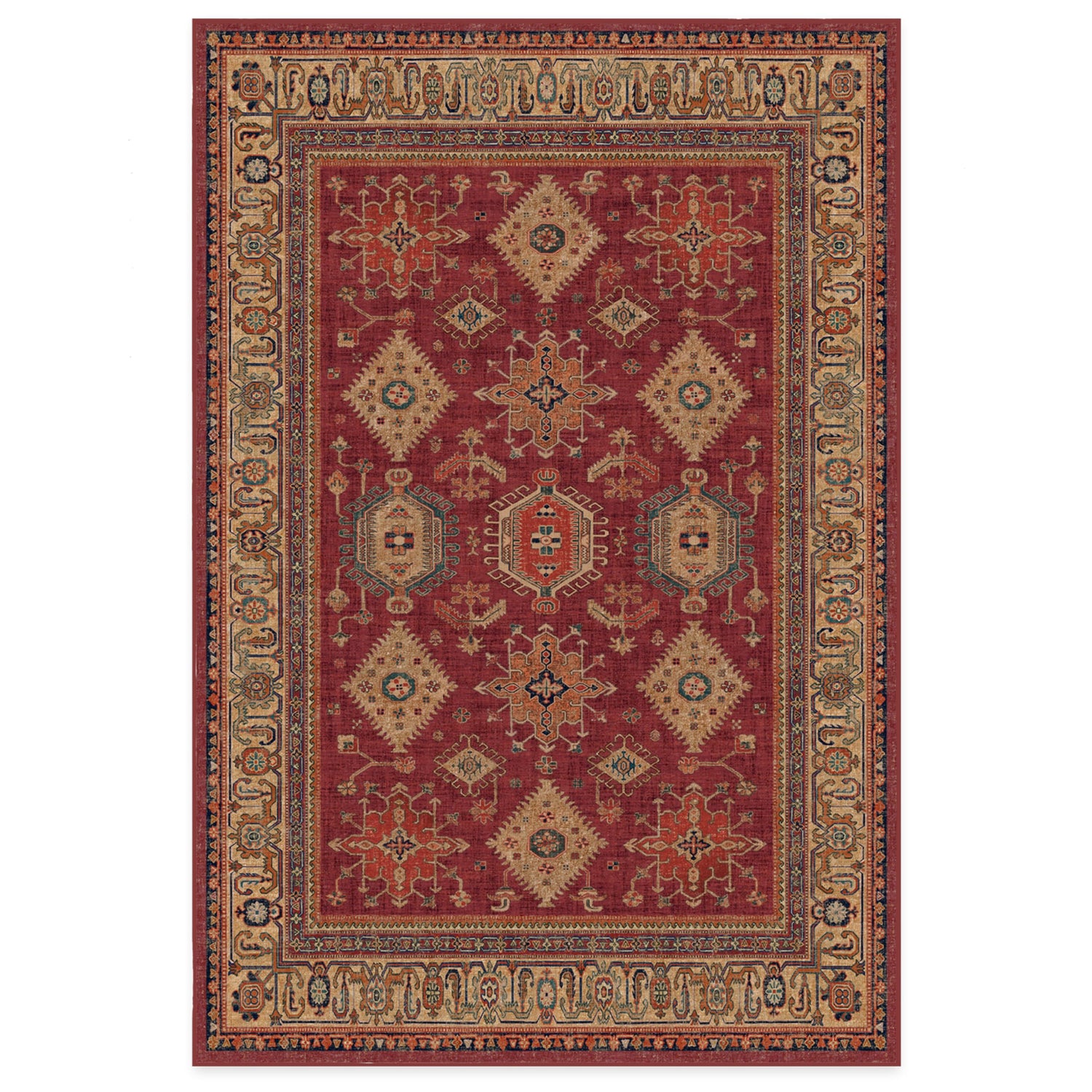 RUGGABLE – Cambria Ruby – Machine Washable Runner Rug – Pet &amp; Child Friendly – Stain &amp; Water Resistant – Non-Slip – 2.5&