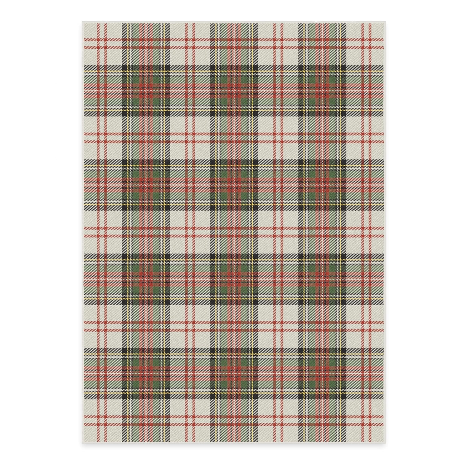 RUGGABLE Winter Plaid Washable Rug - Perfect Holiday Area Rug for Living Room Bedroom Kitchen - Pet &amp; Child Friendly - Stain &amp; Water Resistant - Dress Stewart Tartan Plaid 3&