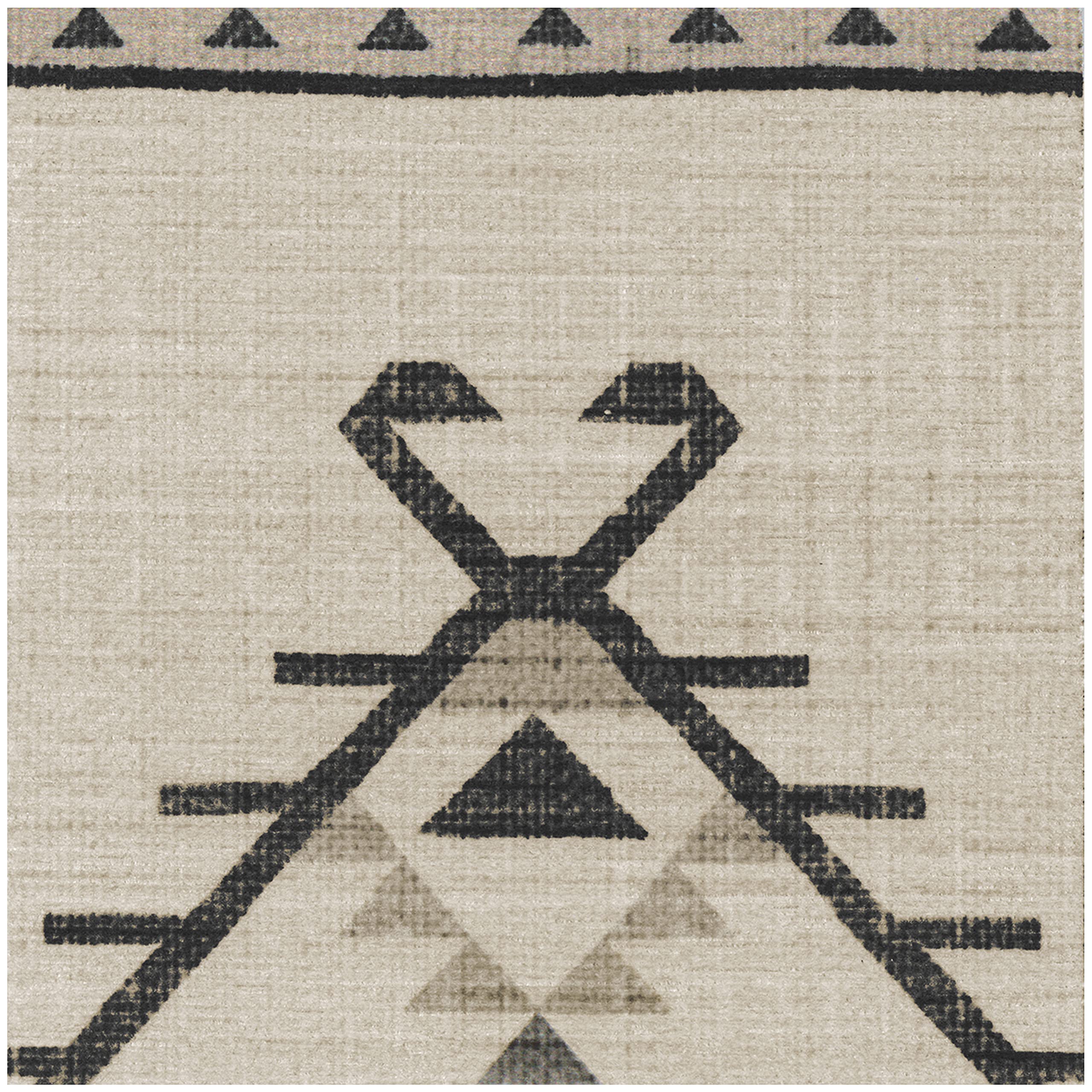 RUGGABLE Damali Runner Rug - Perfect Boho Washable Rug for Entryway Hallway Kitchen - Pet &amp; Child Friendly - Non-Toxic - Stain &amp; Water Resistant - Black &amp; White 2.5&