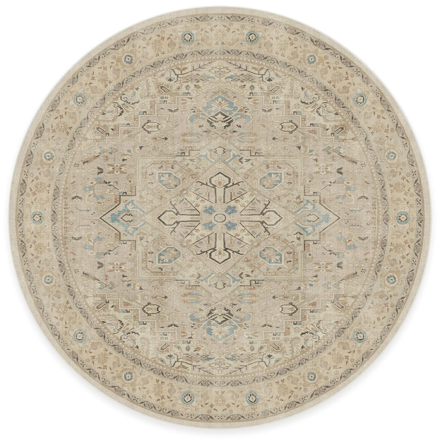 RUGGABLE Kamran Washable Rug - Perfect Vintage Area Rug for Living Room Bedroom Kitchen - Pet &amp; Child Friendly - Stain &amp; Water Resistant - Hazel 5&